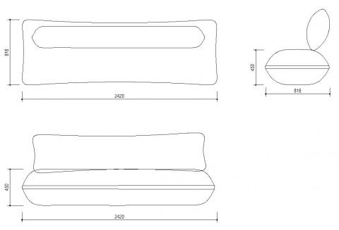 bench Pillow with backrest - dimensions